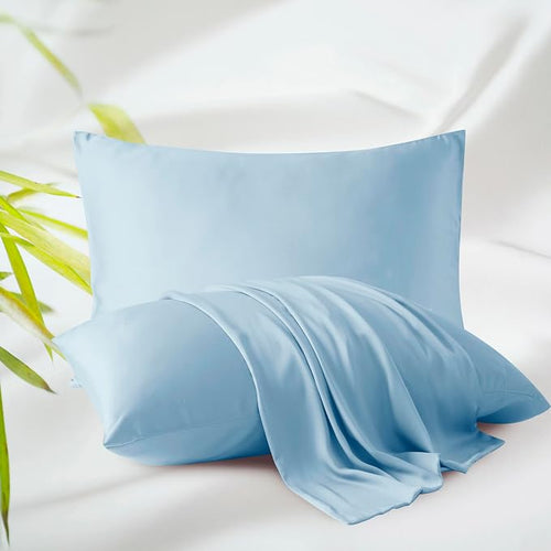 Bamboo Viscose Zippered Pillow Cases King Size Set of 2, 400 Thread Count by ZaizaiHome