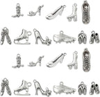 DanLingJewelry 120Pcs 12 Styles Tibetan Style High Heel Shoe Charms Boot Ballet by DanLingJewelry