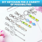 40 Pcs Beadable Keychains Bulk Kit – DIY Keychain Making Supplies - Image 5