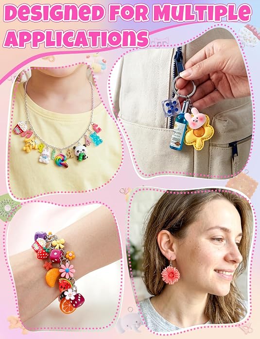 RQAYE DIY Cute charms for bracelets Resin Charms for DIY Keychain & Jewelry - Image 4