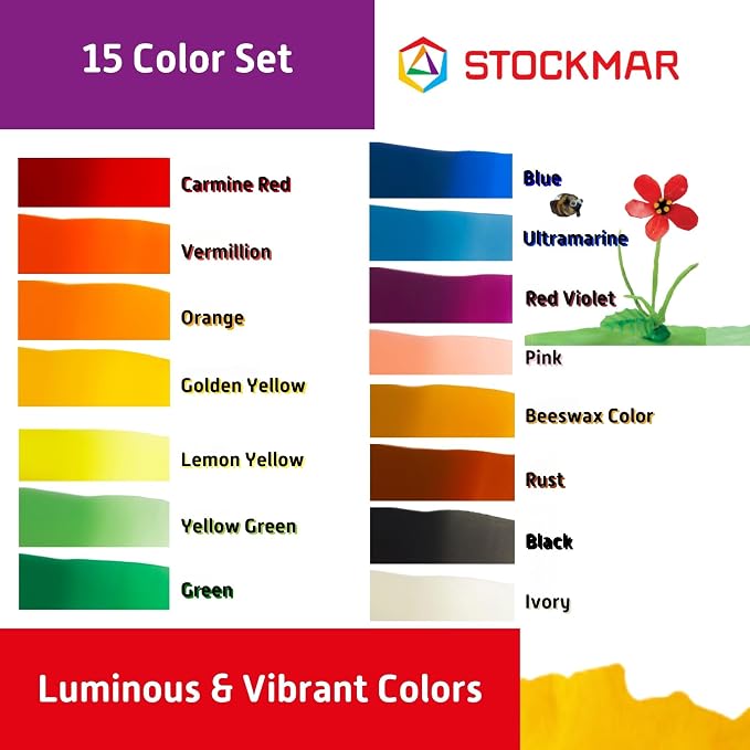 Stockmar Natural Modelling Beeswax: 15 Assorted Colors of Beeswax Sheets Safe - Image 3