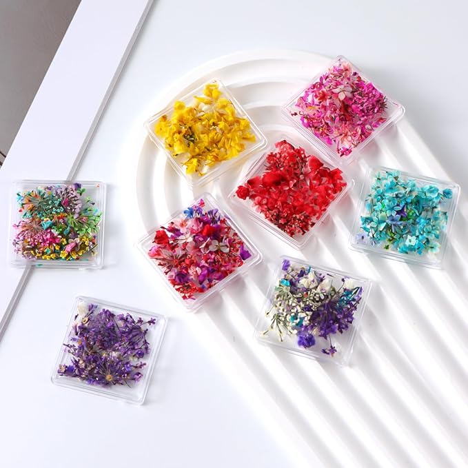 8 Boxs Dried Flowers for Nail Art, Colorful Mini Real Natural Flowers | Nail - Image 9