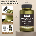 Nicpro Metallic Brass Acrylic Paint, 8.45oz/250ml Large Brass Leaf Paint | Non - Image 7