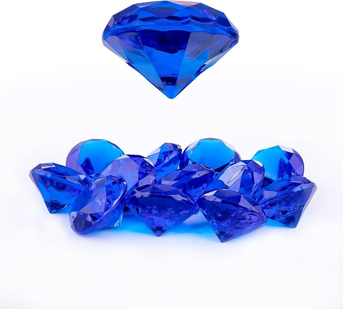 Niceup 26PCS Navy Blue Fake Diamonds Big Gem Toys, 1.5in Pool Diving Gems by Niceup