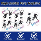 40Pcs Hockey Birthday Decorations Ice Sports Birthday Paper Plates and Napkins - Image 4