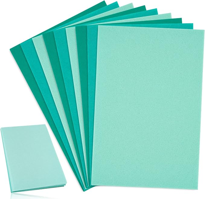 Whaline 18Pcs Felt Fabric Sheets Soft Thick Assorted Turquoise Craft Felt Pack by Whaline