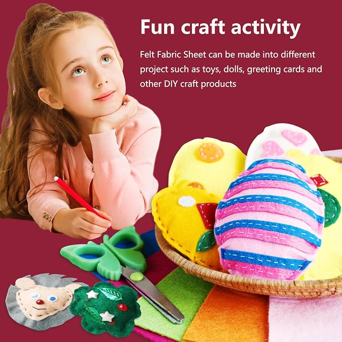 Jtnohx Color Felt, Soft Felt Sheets, 1.4mm Thick 8"x12" Handicraft Felt Fabrics - Image 7