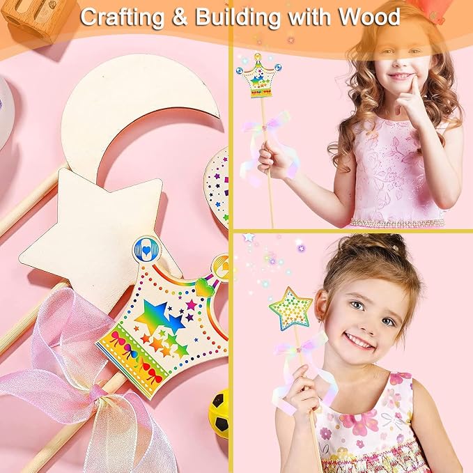 Yaliuliu 1/4 x 17.7 Inch 20PCS Wood Dowel Rods, Round Solid Wooden Dowels Craft - Image 6
