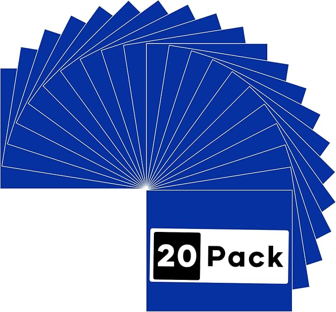 HTVRONT Royal Blue HTV Heat Transfer Vinyl: 20 Pcs 12" x 10" Iron on Vinyl | by HTVRONT