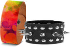 24 Pcs Plain PU Leather Bracelets Blank Snap Bracelets Wrist Cuffs DIY Craft - Image 5