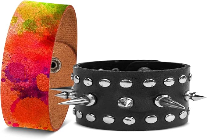 24 Pcs Plain PU Leather Bracelets Blank Snap Bracelets Wrist Cuffs DIY Craft - Image 5