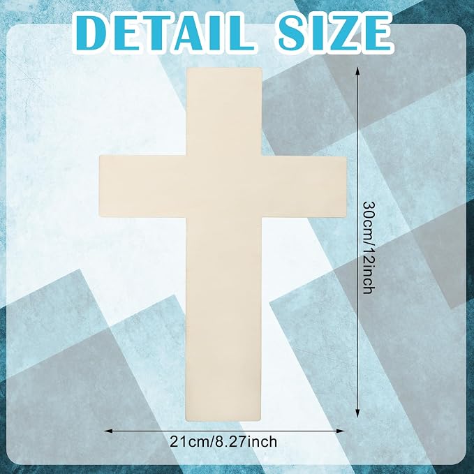 Anglechic 12 Pcs Wooden Cross Craft 12 Inch Wood Crosses - Image 2