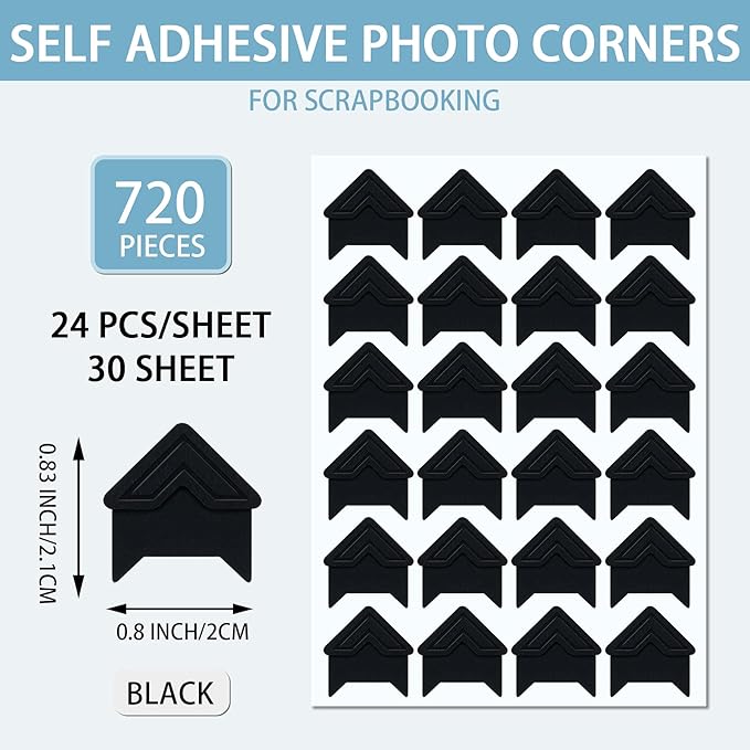 Pajean 720 Pieces Photo Corners Self Adhesive Photo Corners - Image 2