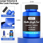 Nicpro Metallic Blue Acrylic Paint, 8.45oz/250ml Large Metallic Paint | Non - Image 6