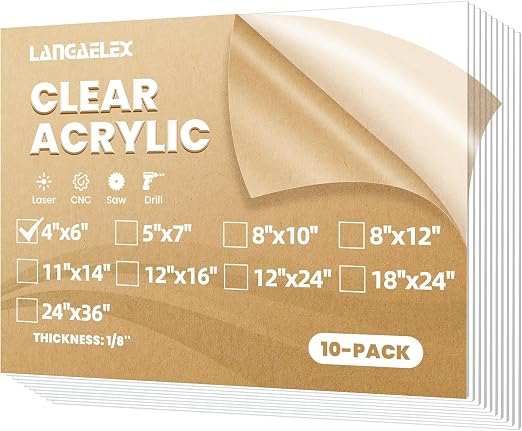 10 Pack 4x6 1/8" Clear Plexiglass Sheets by Langaelex