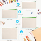 12 Pieces Cotton Canvas Makeup Bag, Blank DIY Craft Bag - Image 7