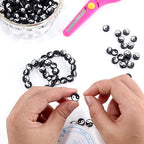 100pcs Black Yin Yang Polymer Clay Spacer Beads - Image 5