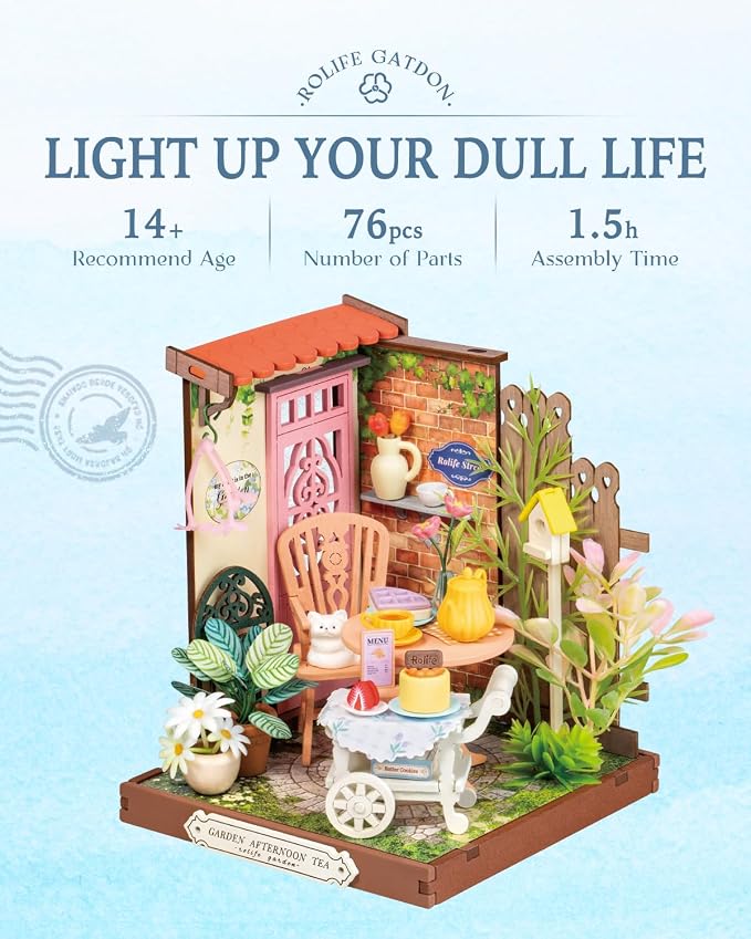 Rolife DIY Mini Building House Miniature Kit-Fancy Tea Yard, Miniature - Image 9