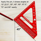 Large Carpenter Square 6.5''x5.79''Protractor Ruler - Image 3