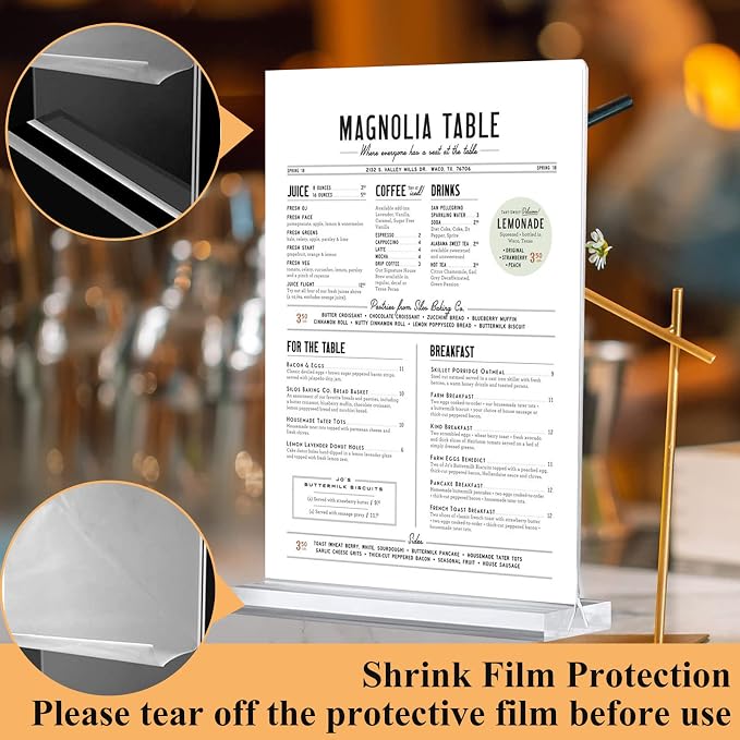 Arrobust Acrylic Sign Holder 8.5 x 11 Inches, 12 Pack Clear Display Table Top - Image 2