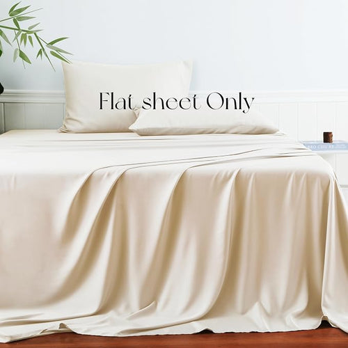 Bamboo Viscose Flat Sheets Only, 400 Thread Count Sateen Weave King Size Flat - Image 2