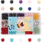 600pcs 15 Colors 6mm Natural Stone Beads Crystals - Image 2