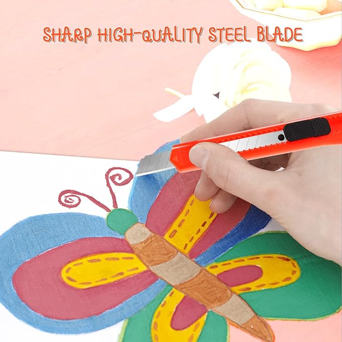 40 Pack Utility Knife Box Cutter Retractable, 9mm Snap-Off Box Cutters - Image 3