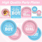 200pcs Gender Reveal Plates Napkins Gender Reveal Paper Tableware Set Blue and - Image 3