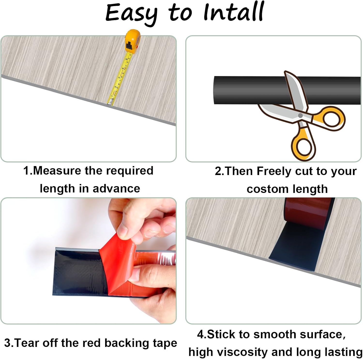 Floor Transition Strip & Self Adhesive Floor Vinyl Floor Edge Trim Laminate Floor Gap Covering Joining Strip