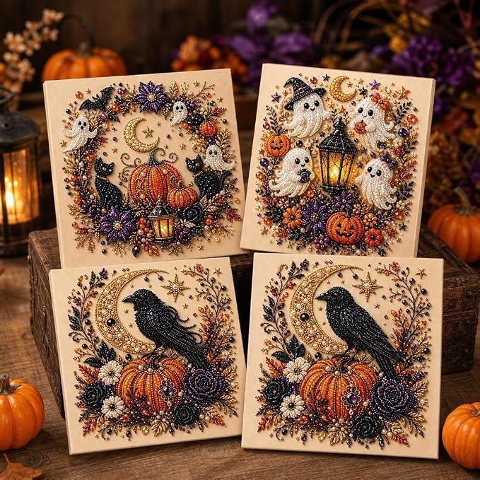LuckyOkay Halloween Ghost Pearl Art DIY Kit, Spooky Cute 3D Diamond-Painting - Image 6