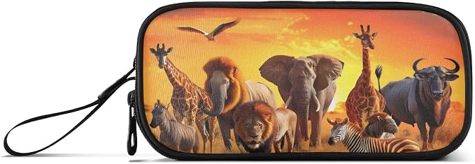 African Animals Pencil Case Box Boys Girls Large Pencil Pouch - Image 8