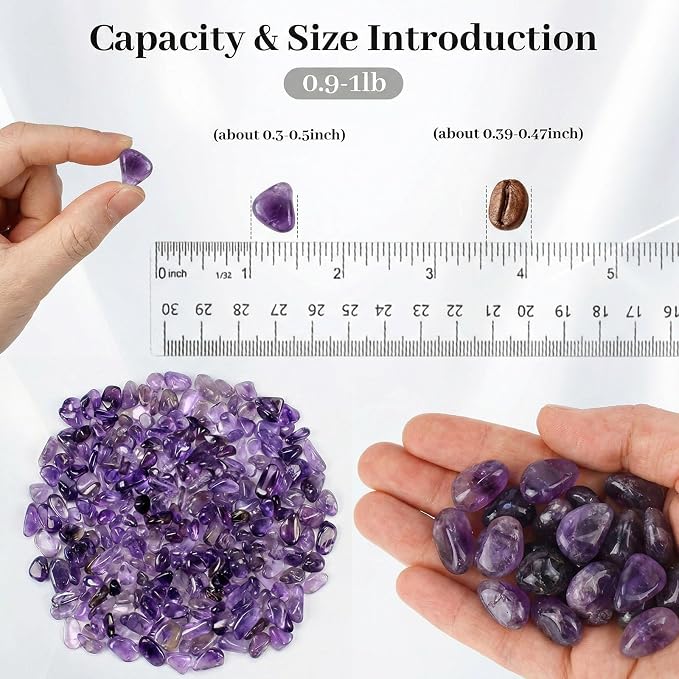 JOHOUSE 1 LB Amethyst Chips, Quartz Crystals, Polished Stone Vase Filler | - Image 2