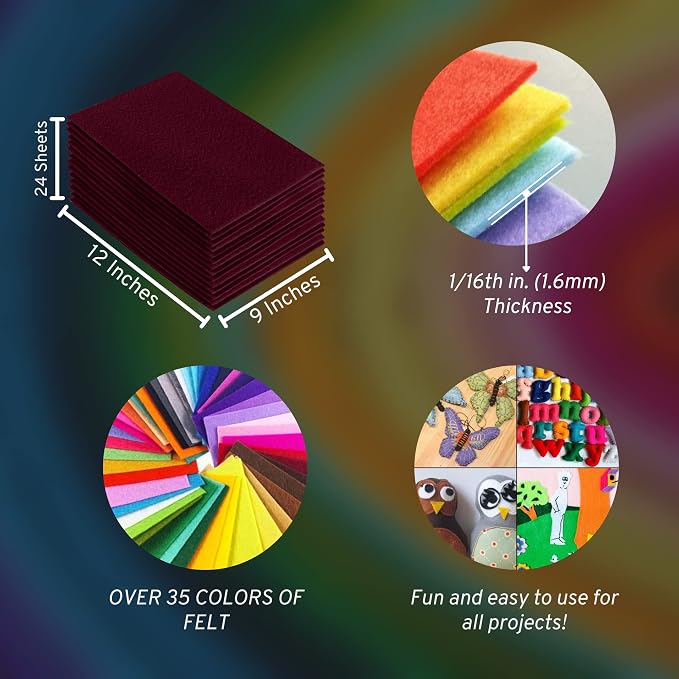 FabricLA Acrylic Felt Sheets for Crafts - Image 3