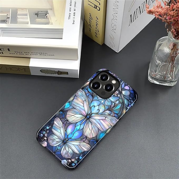 ZHEGAILIAN Case for iPhone 15 Pro Max, Stained Glass Butterfly Aesthetic - Image 4