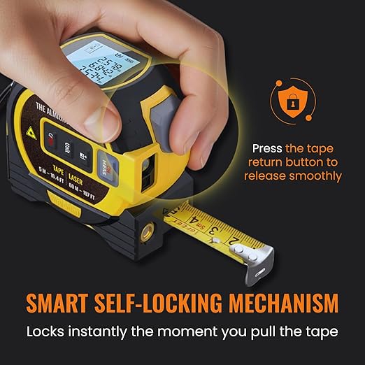 The Almighty Ruler Laser Tape Measure | Laser Distance Measurer, Heavy-Duty Tool - Image 4