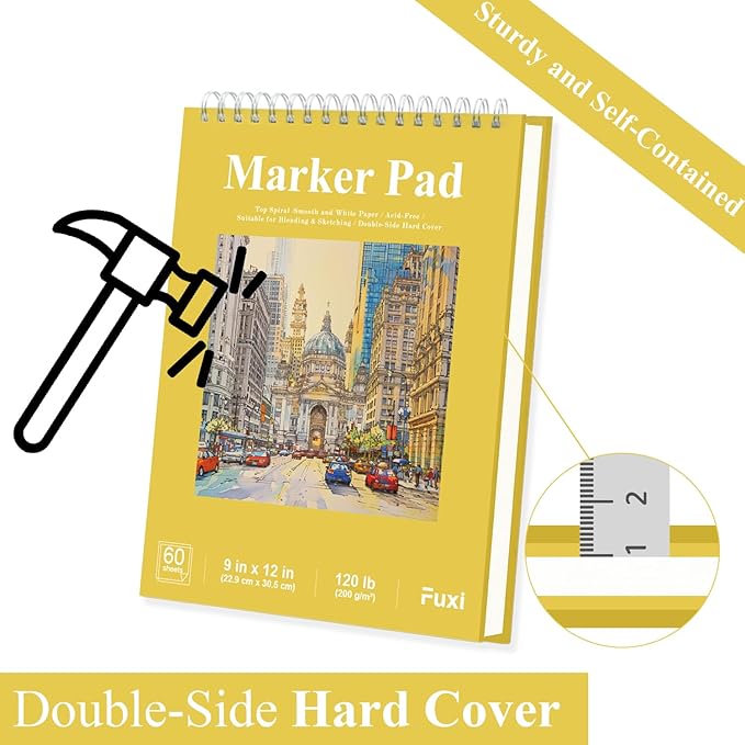 Large Drawing Pad for Markers, 11x14 Spiral Bound Sketchbook for Alcohol Markers - Image 5