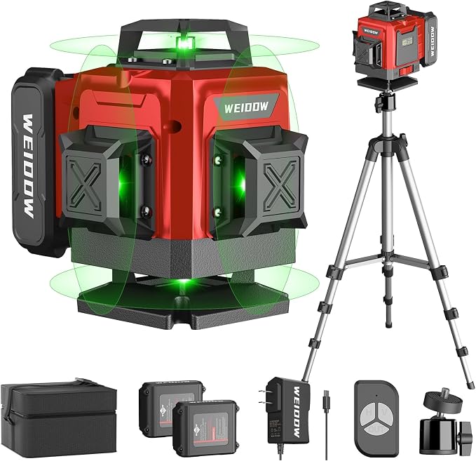 WEIDDW Laser Level 360° Green Cross Line Self Leveling Laser Measuring Tool by WEIDDW