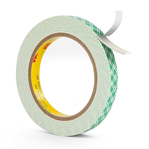 3M Double Sided Foam Tape 0.5" x 10Ft White 4026 Double Coated Urethane by SUREKEEP