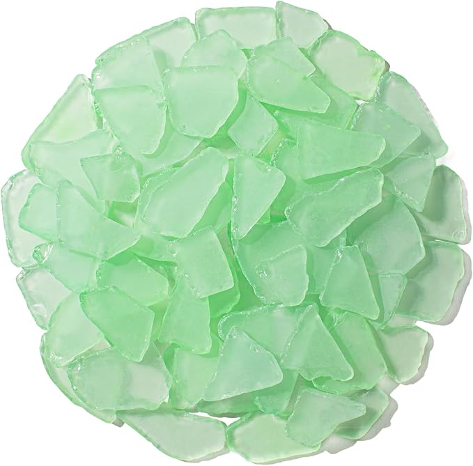 Keedolla Tumbled Sea Glass for Crafts - 40 OZ Flat Frosted Seaglass Pieces for by Keedolla