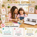 Glitter Permanent Vinyl, 8 Pack 12" x 10" Sparkle Glitter Adhesive Vinyl Sheets - Image 7