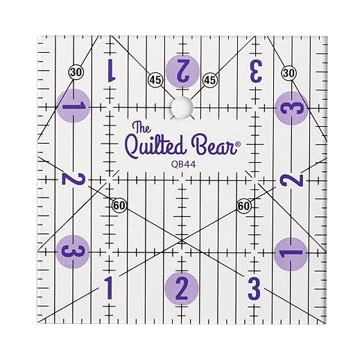 The Quilted Bear Square Quilting Ruler, Transparent Acrylic, Precise Bold Lines by TheQuiltedBearsProducts