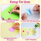 1700Pcs Foam Stickers Foam Shape Stickers Heart Star Square Geometric Sticker - Image 4