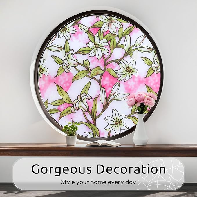 rabbitgoo Stained Glass Window Privacy Film, 35.4" X 78.7" | Anti UV Heat - Image 6