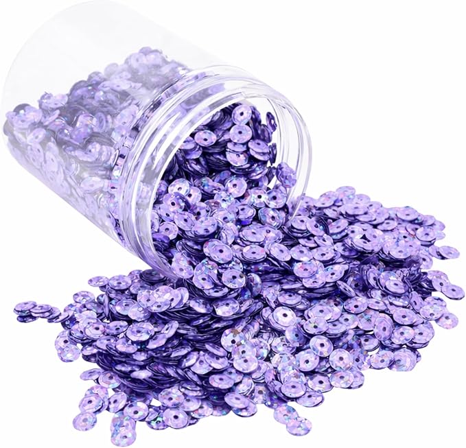 Mandala Crafts 6mm Cup Holographic Lilac Sequins by MandalaCrafts