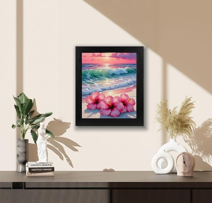 BYGFHLYW 5D Diamond Art Kits for Adults, Beach Flower Diamond Painting Kits for - Image 2