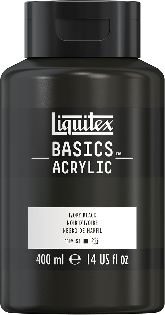 Liquitex BASICS Acrylic Paint, 400ml Bottle, Ivory Black by Liquitex