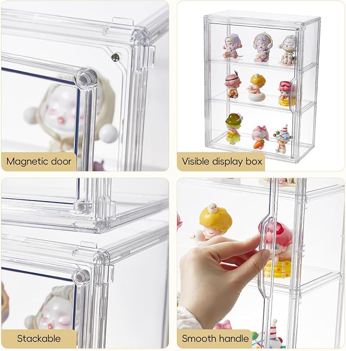 3 Tiers Clear Acrylic Display Case, Plastic Storage Bins - Image 3