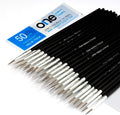 50 Pcs Fine Detail Synthetic Paint Brush Set, Pointed Round Size #1 Large | by ONEHAPPYCHOICE