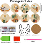 Clendo 8 Pcs Bohemian Style Diamond Painting Coasters Kits - Image 2