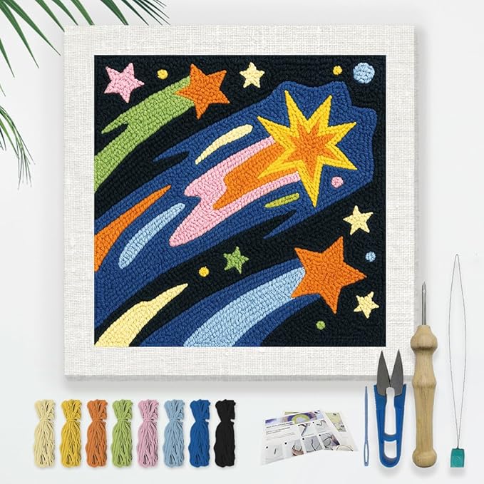 DOODLREAM Shooting Star DIY Punch Needle Embroidery Kit by Doodlream